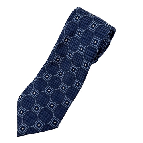 DONALD J. TRUMP~ SIGNATURE COLLECTION Blue Geometric NECKTIE POWER TIE
