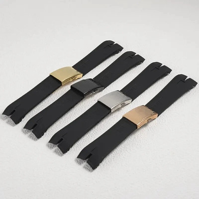 Silicone Watch Strap For Roger Dubuis Easy Diver 26.5mm Black Rubber Band Men