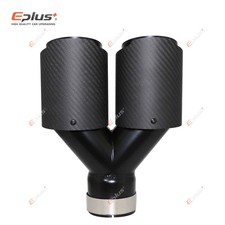 Car Y Shape Carbon Fiber Matte Muffler Tip Double Exit Exhaust Stainless Black