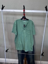 NWT Express Green Stripe Henley Shirt XL Extra Large