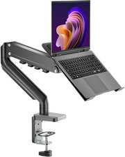 Laptop Desk Mount with Gas Spring Arm, 2 in 1 Laptop Monitor Stand for 12-17 Inc