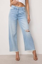 Good American Weightless Good Skate Wide Cropped Jeans Indigo959