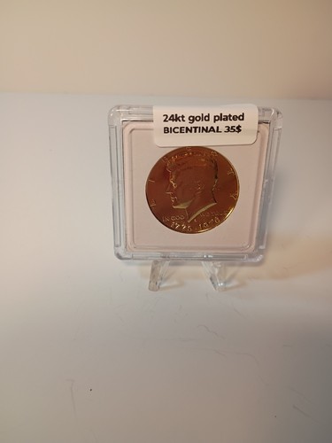 🔥24KT GOLD PLATED BICENTINAL KENNEDY HALF DOLLAR MINT 🔥