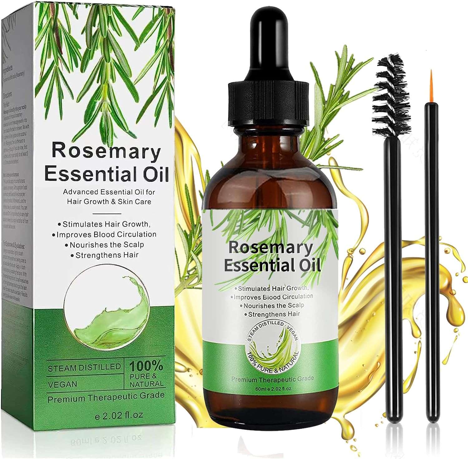 Olio Rosmarino Capelli 60ml - Trattamento Anticaduta Rapido ed Efficace
