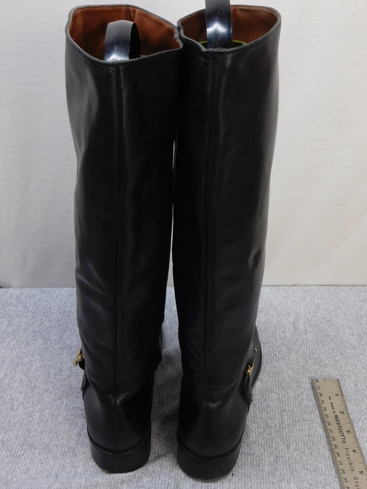 Botas Etienne Aigner Mujer Talla 9N Cuero Derby Negro Altas Equitación Foto 4 de 4