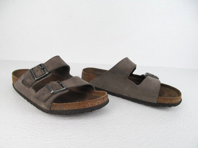 Birkenstock Germany Arizona Sandals Gray Oiled Leather Unisex size 42