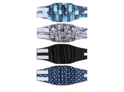 Cutebone 4 pack Male Diaper Belly Bands Size XL (21'' to 27'') NEW