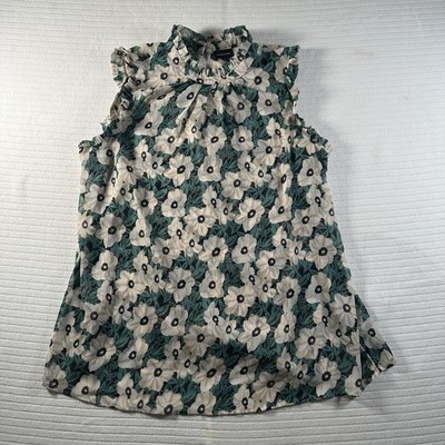 Who What Wear Women s XXL Floral Sleeveless Blouse Ruffle Neck Boho Tank Top