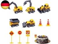 10 StüCk Bagger Deko Kindergeburtstag,Mini Baustellenfahrzeuge