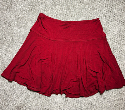 Hollister Women s Red Skater Skirt XS Solid Jersey Viscose Short