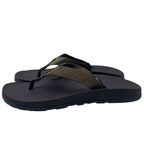Chaco Mens Shoes Lowdown Flip Flops Sz 12 Brown Green Casual Comfort Breathable - Picture 2 of 13