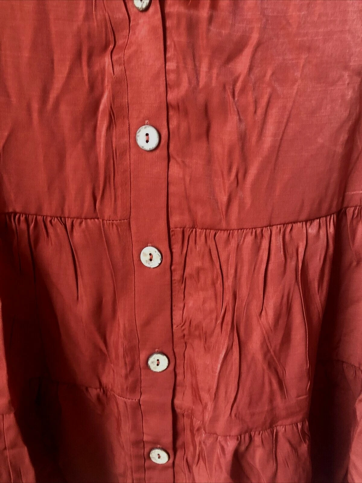 Tunica Supreme Fashion rossa a strati con volant e bottoni taglia XL