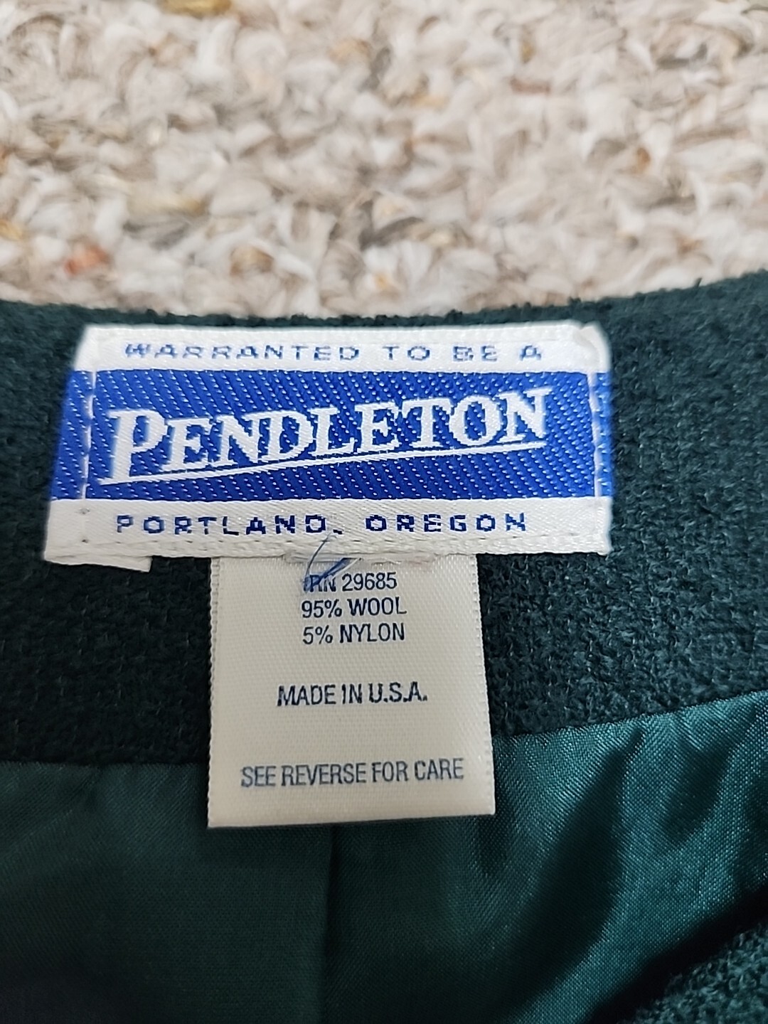 Vtg Pendleton Wool Lined Zip Blazer Jacket Green … - image 19