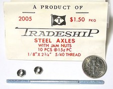 1pc TRADESHIP 1/24 1/32 Slot Car THREADED STEEL AXLE 1/8"x2 3/4" 5/40 Thread A 