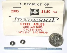 1pc TRADESHIP 1/24 1/32 Slot Car THREADED STEEL AXLE 1/8"x2 3/4"  5/40 Thread A+