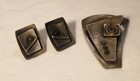 Vtg Hand Signed Modern A/P BRULSON'05 STERLING 14K BROOCH EARRINGS SET Pierced — photo 3