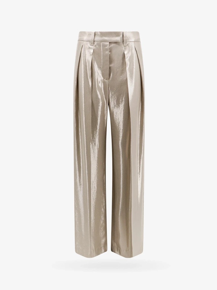 Pantalon Tailleur Femme Brunello Cucinelli Taille 44 (8US) - Laine Vierge, Ceinture Ajustable, Neuf Avec étiquette