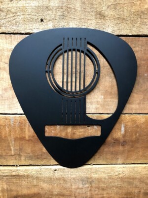 Acoustic guitar themed wall guitar pick sign for studio | eBay