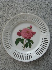 ASSIETTE MURALE PORCELAINE AJOUREE BAVARIA SCHUMANN ARZBERG décor FLEURS 19,5 cm