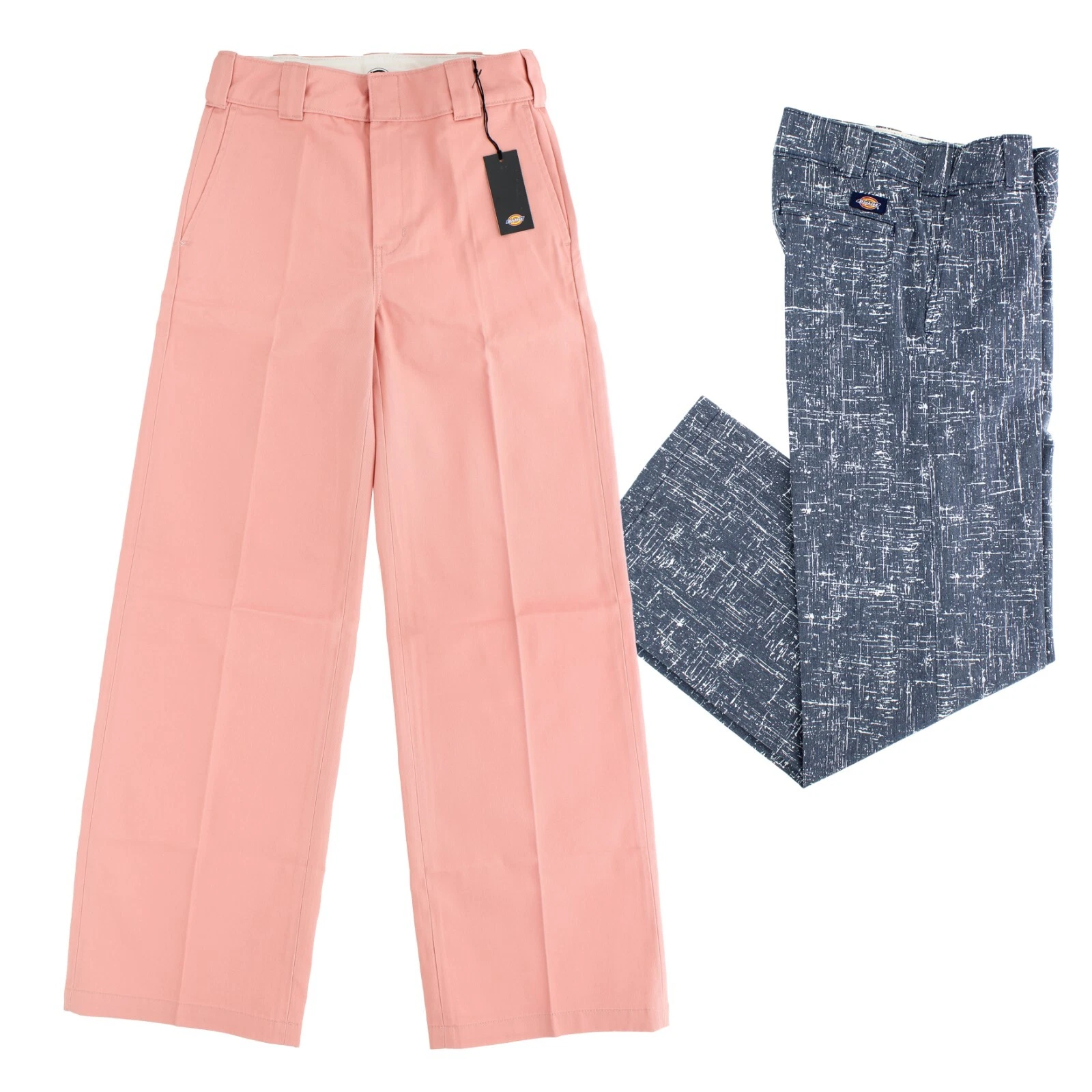 Dickies Women’s Twill Pants, High Rise Regular Fit Wide Leg Work Pants
