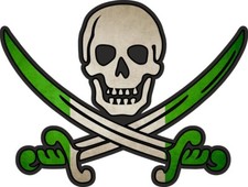 Pirate Sticker Jack Rackham Calico Flag Country NGR Nigeria