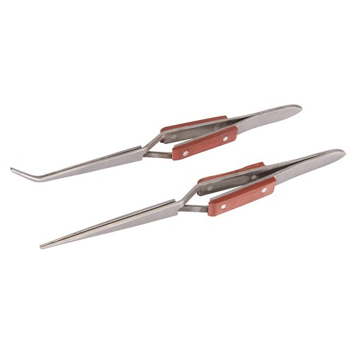 Set di pinzette da cucina, pinze professionali per alimenti in acciaio inox, pinzetta da cucina nera lunga per cucinare, impiattare, decorare e grigliare (ARGENTO, 30,5 CM