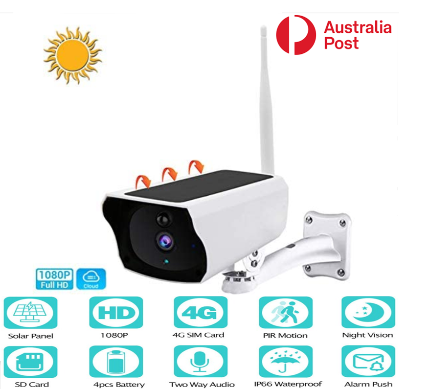 Security Camera Wireless Outdoor 1080P HD Solar WiFi Audio Night Vision CCTV AU-image
