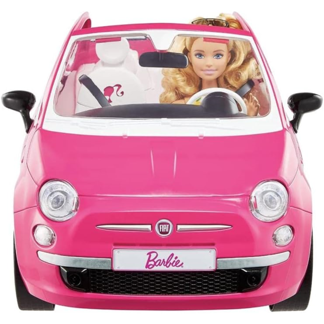 Barbie Doll And Pink Fiat 500 Car Vehicle New Kids Childrens Toy