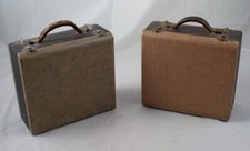 2 Vintage Double Sided 35 mm Slide Wood Tweed Box Cases