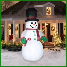 Gemmy Giant 10 Ft Lighted Christmas Airblown Inflatable  Snowman Outdoor Decor