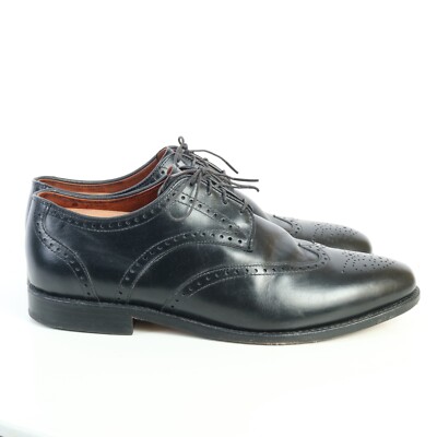 ALLEN EDMONDS HINSDALE BLACK WINGTIP MEDALLION TOE OXFORD DRESS SHOES 10.5 B ALLEN EDMONDS HINSDALE BLACK WINGTIP MEDALLION TOE 9.5 E  main image 2