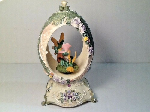 Rotierende Kolibris Blumen Figur musikalisch 7" hoch, Frühling, Ostern - Bild 2 von 8