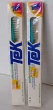 Vintage TEK Toothbrush Playtex Sealed Package Lot of 2 Medium Deluxe Blue USA