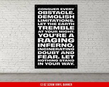 Fitness Motivation Banner - Home Gym Wall Art - Exercise Decor