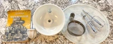Vintage Sunbeam Mixmaster - Model 7B - Parts with Owners Manual - Lot of 7 Items