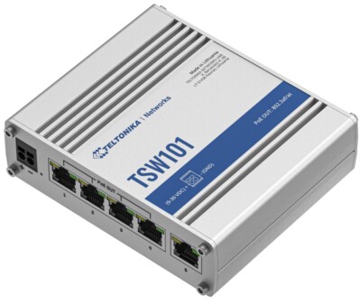 TELTONIKA 5 Gigabit LAN Ports Automotive PoE+ Unmanaged Switch TSW101