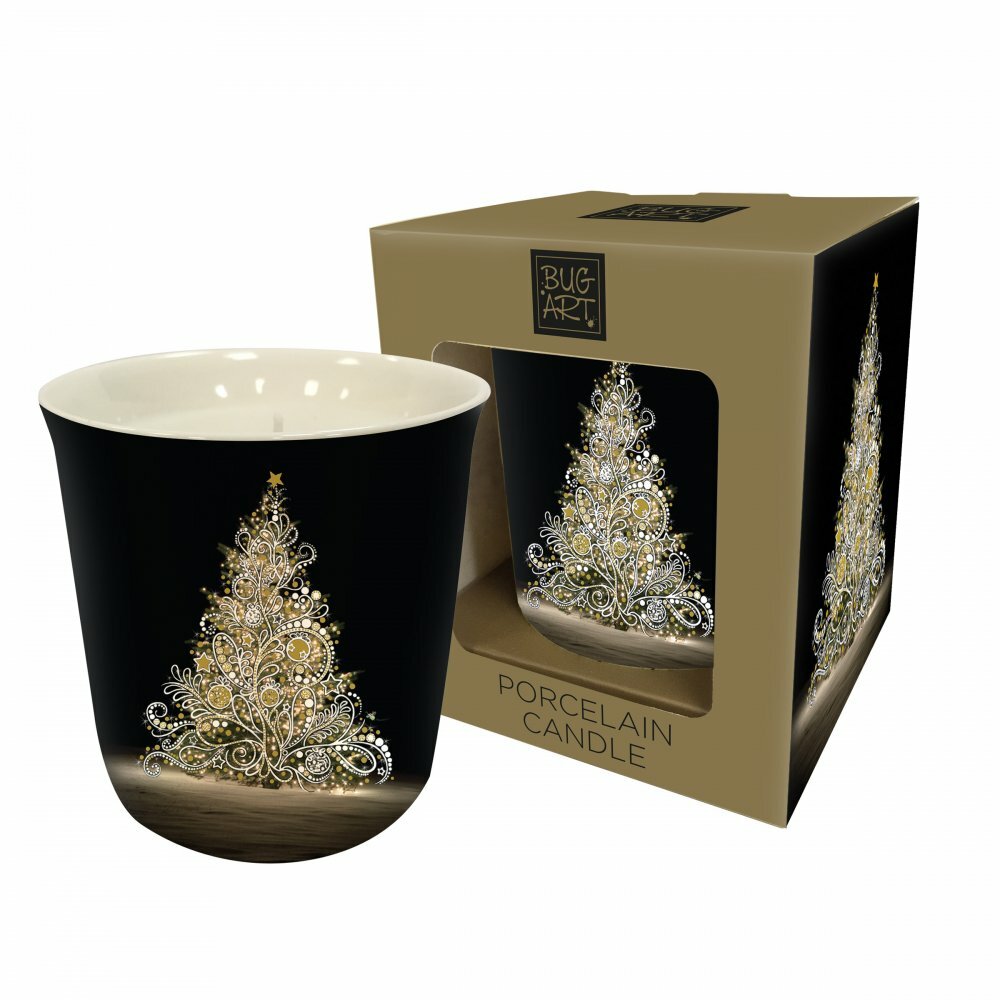 Bug Art Christmas Tree Scented Candle in Porcelain holder