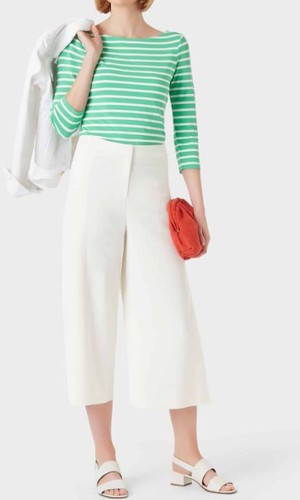 Ex HOBBS Womens 3/4 Sleeve Jersey Stripe Boat Neck Top rrp £35 sz XS - XL - Picture 7 of 14