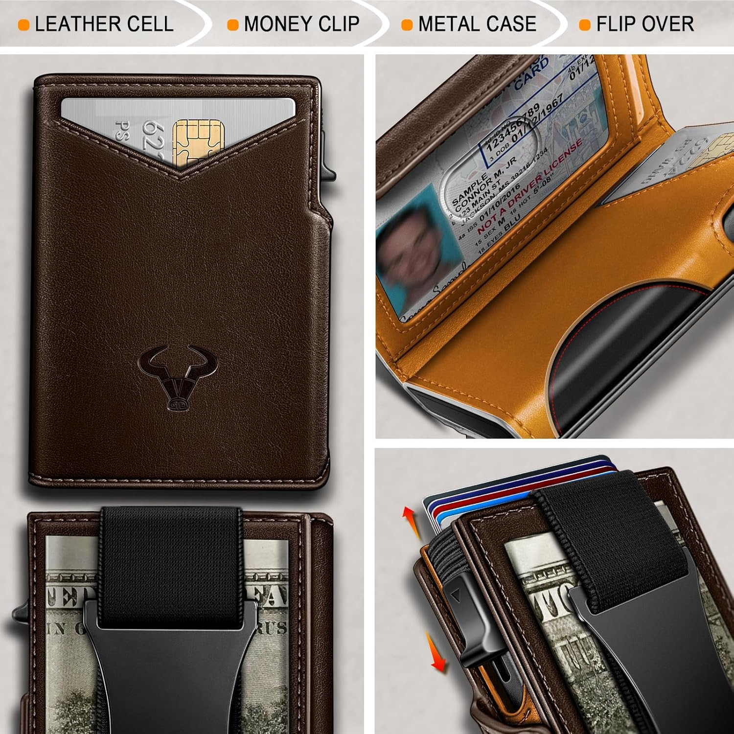 Men Wallet Gift BoxedSlim Front Pocket Wallet Money Clip Card Holder 3