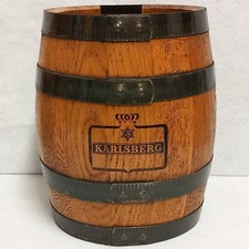 Vintage 70's Karlsberg/Carlsberg Mini Oak Wooden Barrel 10"