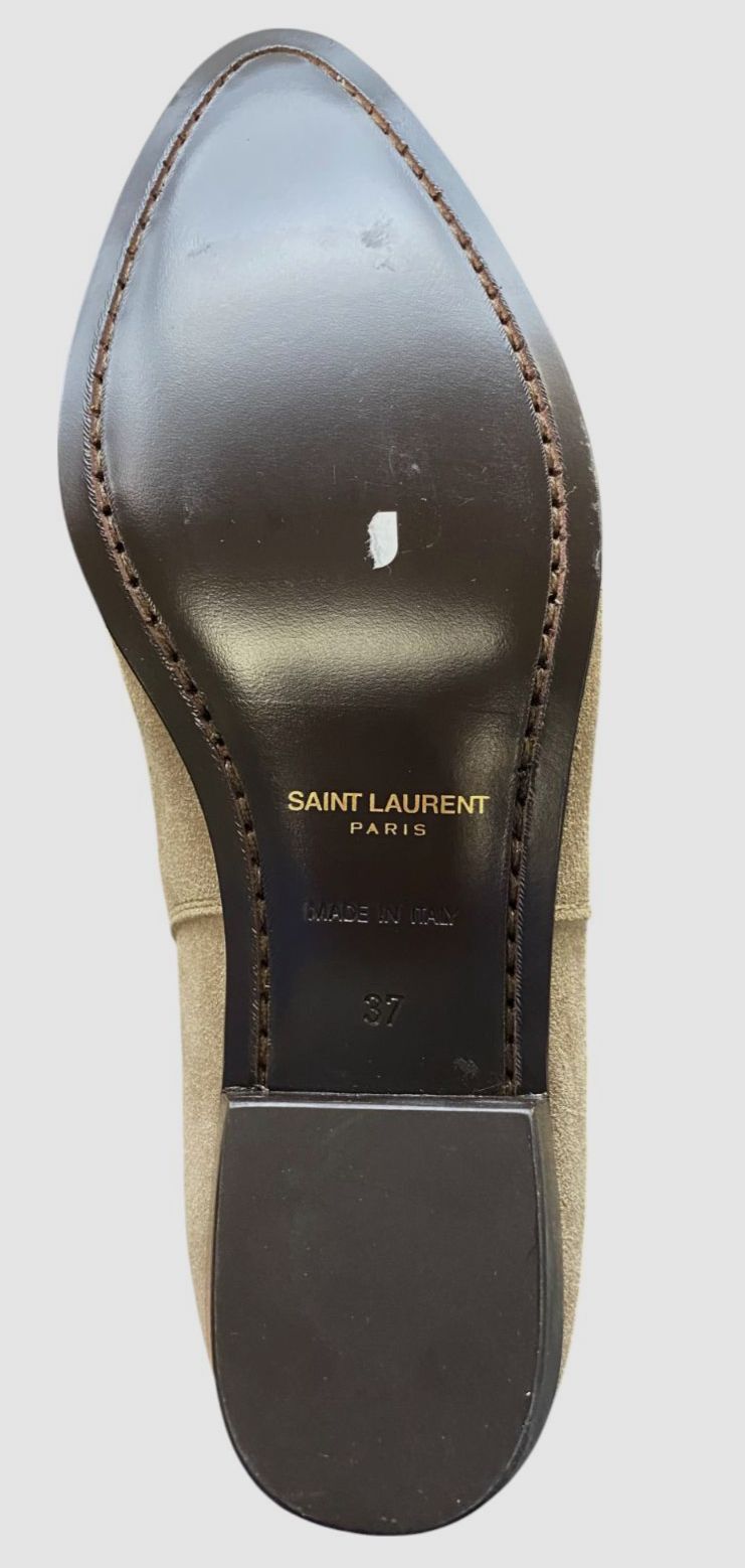 Saint Laurent stivaletto donna beige scamosciato scarpa sinistra solo taglia 37