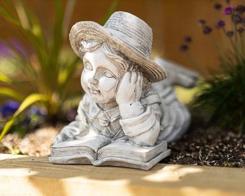 Boy and Girl Garden Ornaments Lawn Statues Hand Cast Figures Decor Antique - Picture 26 of 48