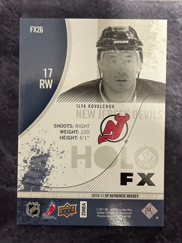 2010-11 SP Authentic Holo FX FX 26 Ilya Kovalchuk New Jersey Devils - Image 2 of 2