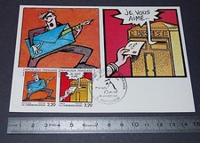 CARTE POSTALE 1er JOUR PHILATELIE 1988 BRETECHER FOREST BD BANDES DESSINEES 