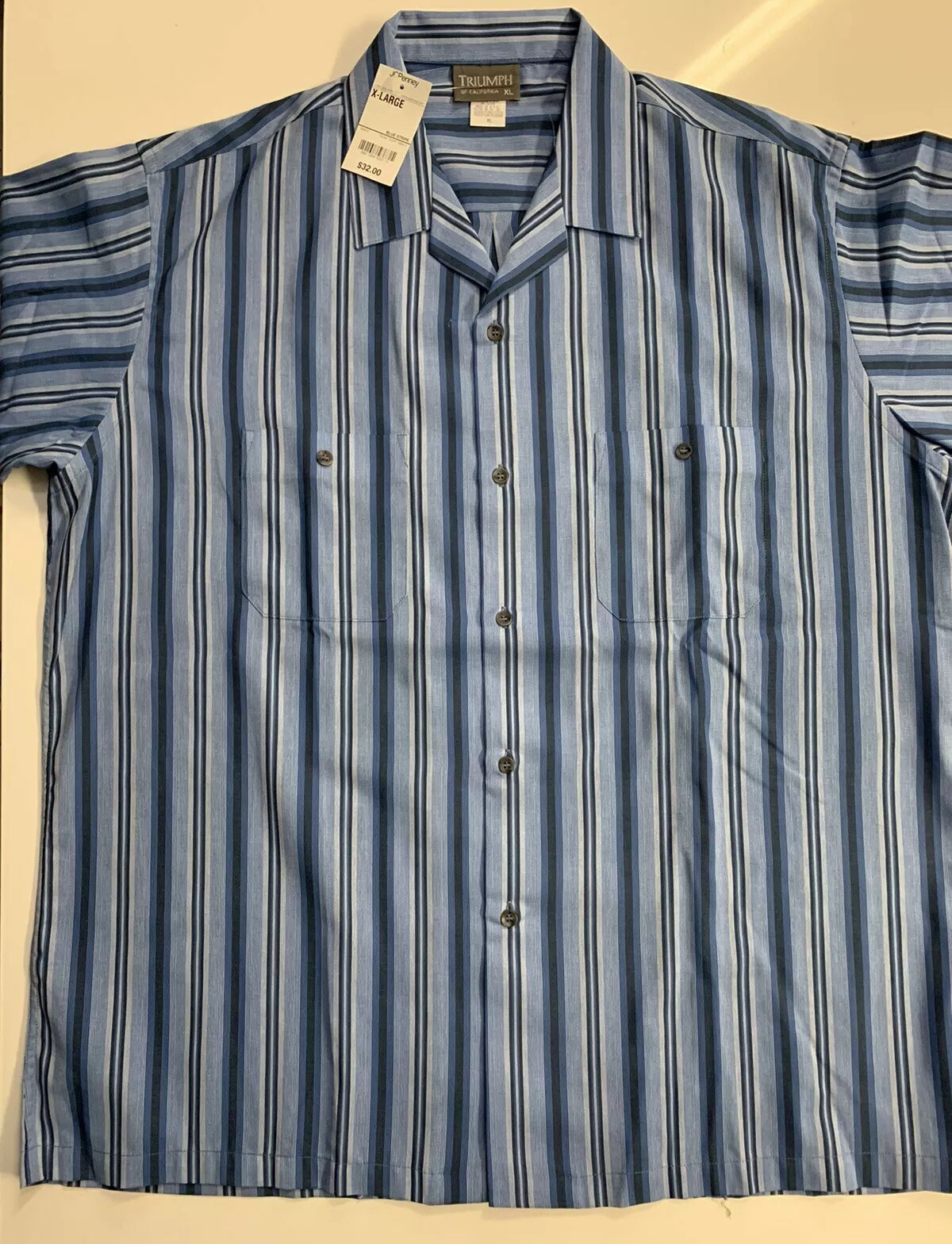 NOS Vtg TRIUMPH of California Men’s Blue Stripe S… - image 1