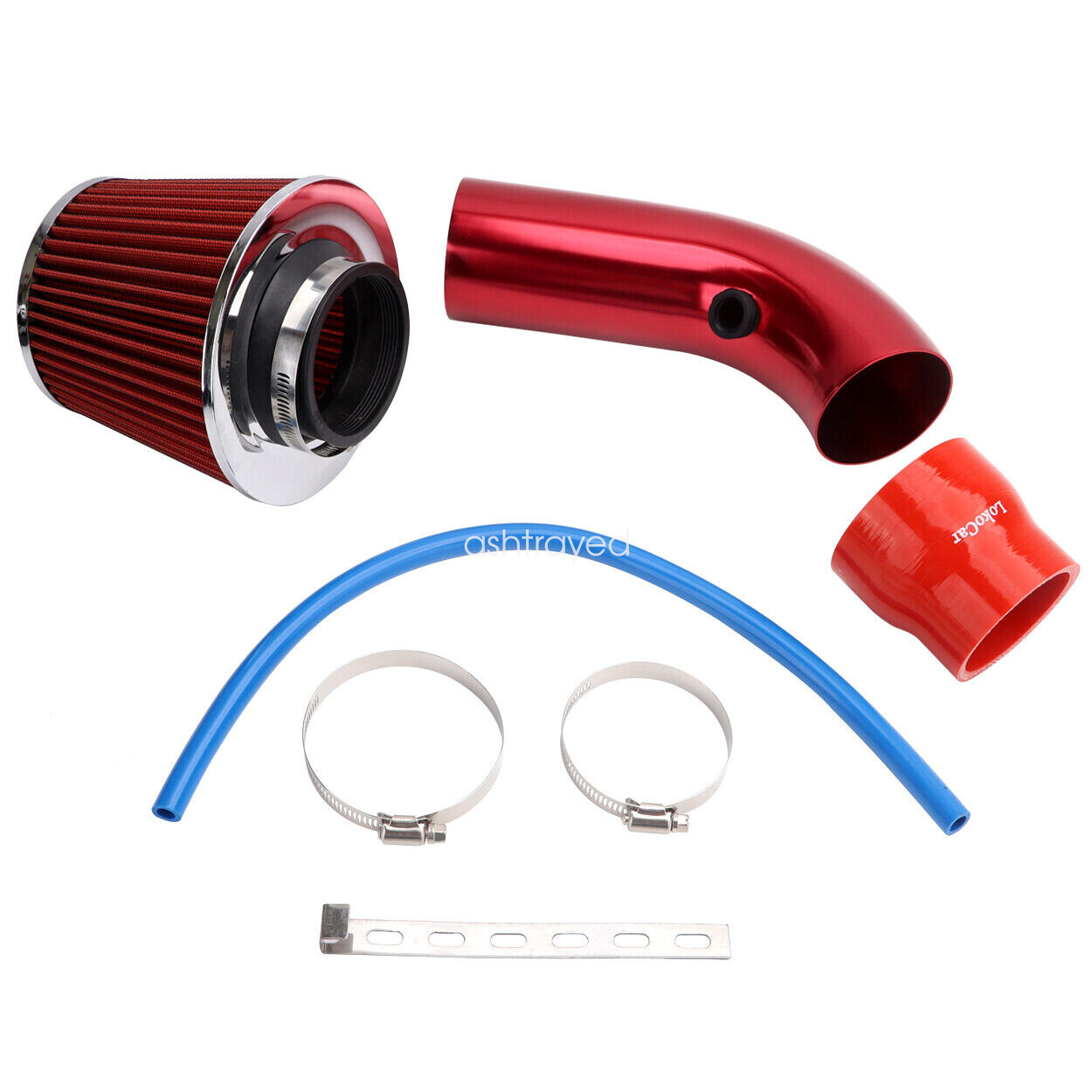 Universal Red Car Cold Air Intake Filter Pipe for Enhanced Power Flow