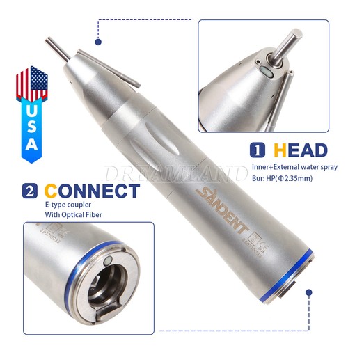 Dental LED Glasfaser gerade langsame Geschwindigkeit Handstück chirurgisch extern Spray - Bild 6 von 15