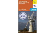 The Broads: Wroxham, Beccles, Lowestoft & Great Yarmout - Sheet map, folded NEW