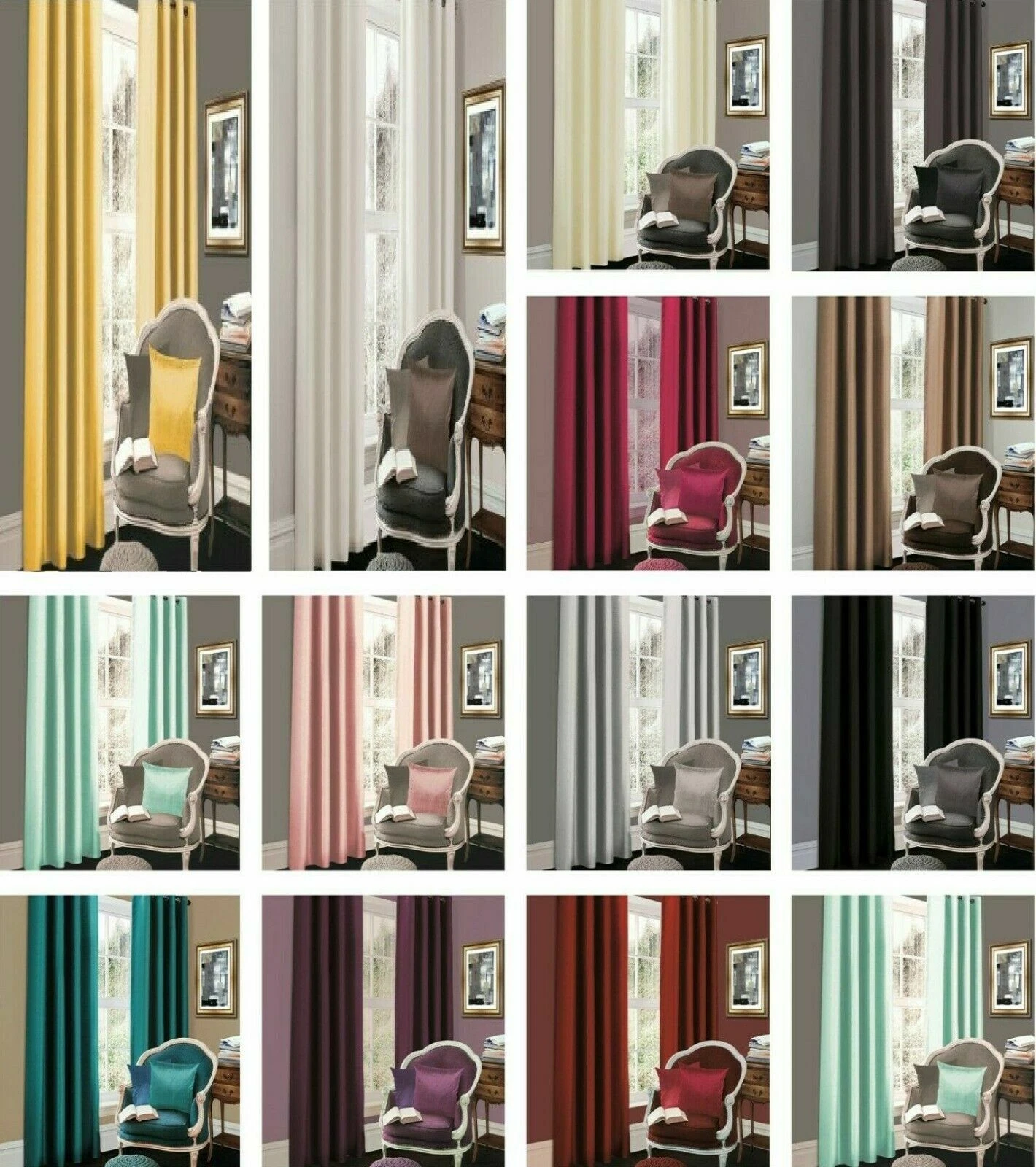 Plain Blackout Eyelet Curtains Ready Made Ring Top Thick Curtains With Tie Backs
Opens in a new wind