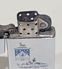 USS THOMAS C HART FF 1092 COMBAT SHIP NAVY Zippo 1981 SILVER VINTAGE USA LIGHTER